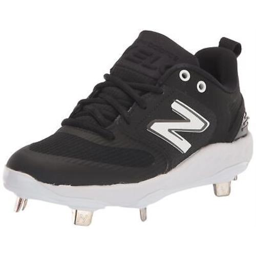 New Balance Women`s Fresh Foam Velo V3 Softball Shoe Black/white 7 Wide