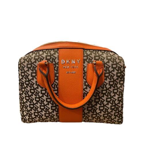 Dkny Purse Signature York LG Satchel Brown Orange Straps Karen Bag 11