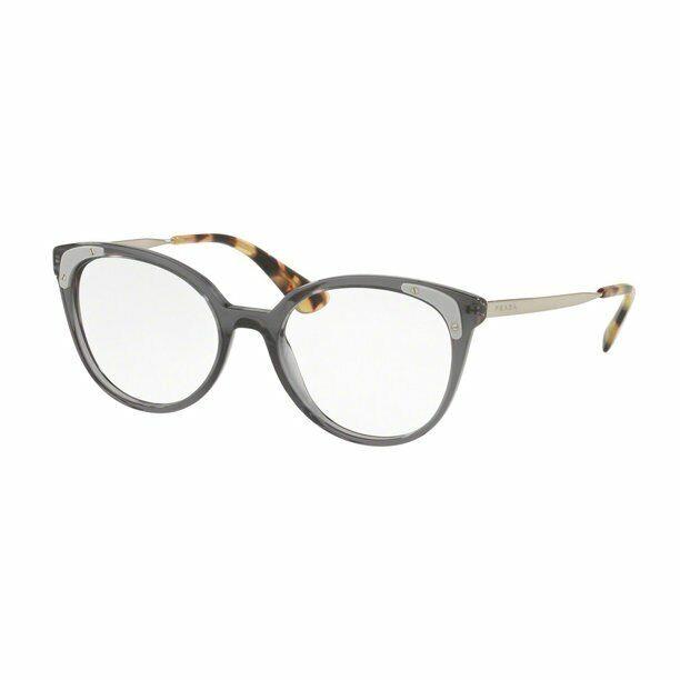 Prada Eyeglasses PR 12UV TSI1O1 Catwalk Transparent Grey W/ Demo Lens 53MM