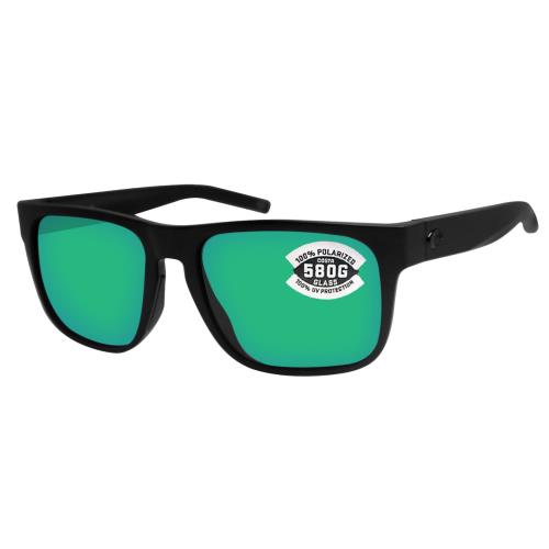 Costa Del Mar Spearo Blackout Green Mirror 580 Glass Polarized Lens