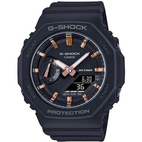 Casio G-shock GMAS2100 A/d Resin Black/rose Gold Women`s Watch GMAS2100-1A