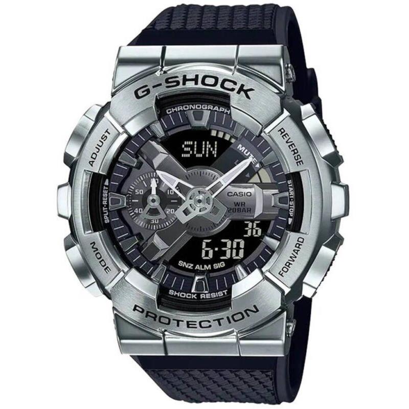 Casio G-shock GM110-1A Stainless Steel Black Rubber Strap