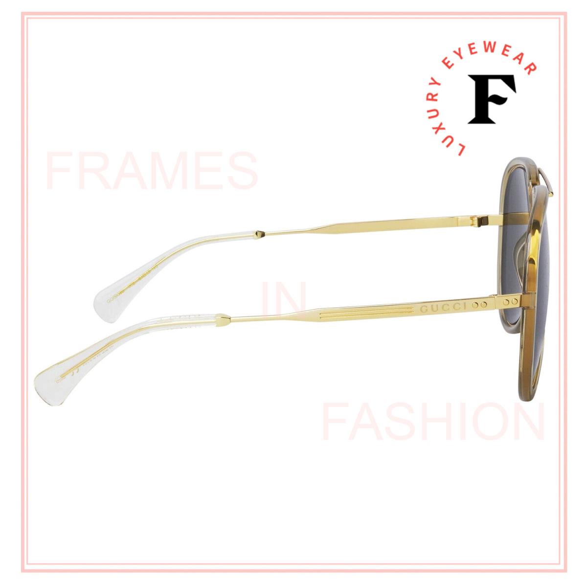 Gucci Epilogue 0904 Gold Crystal Aviator Oversized Gg0904S 002 Retro Sunglasses - 002, Frame: Gold, Lens: Gray