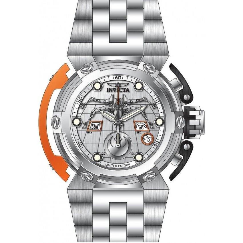 Invicta 26718 Limited Star Wars Swiss Chronograph X-wing Silver Watch 46MM