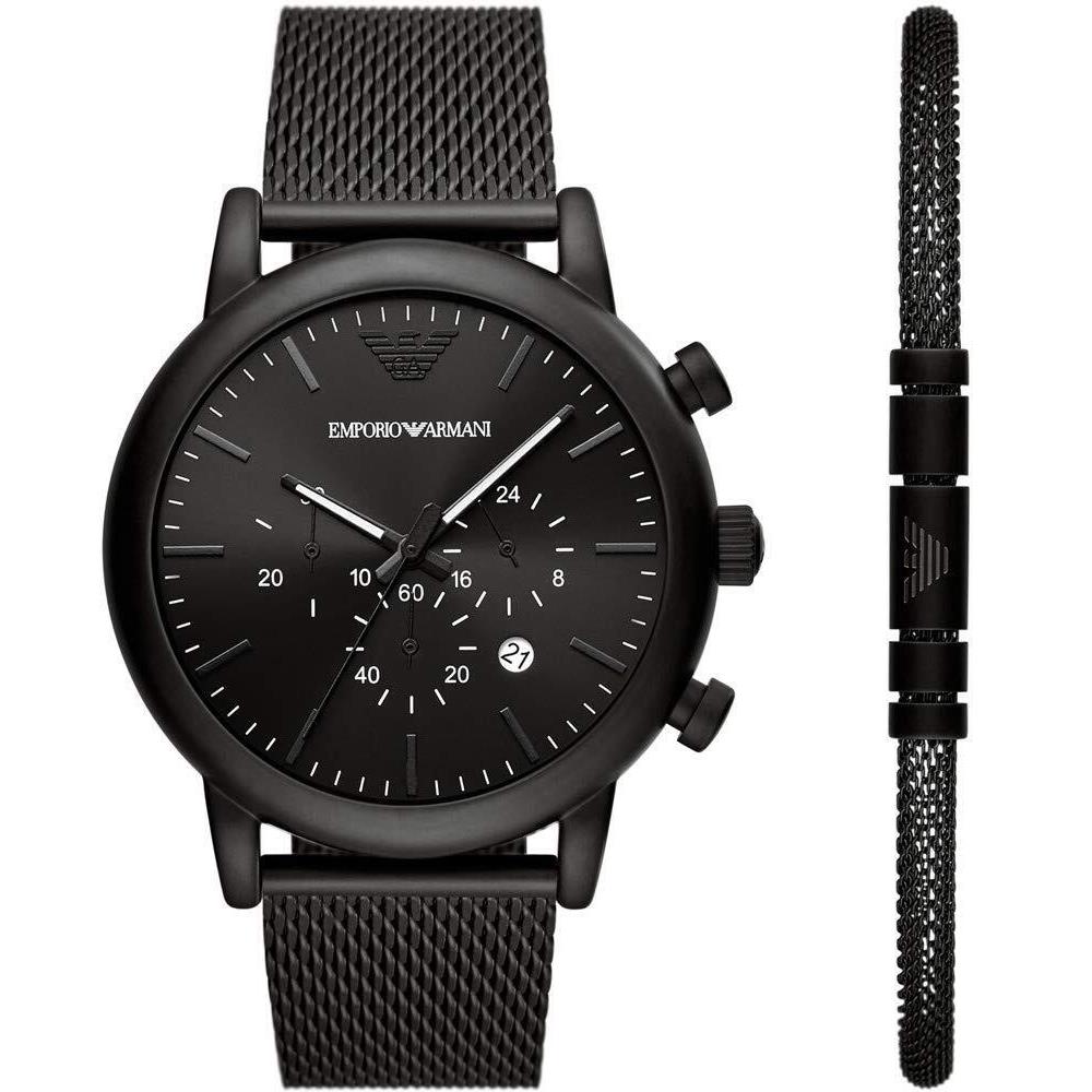 Emporio Armani AR80041 Black Chronograph Watch - Black