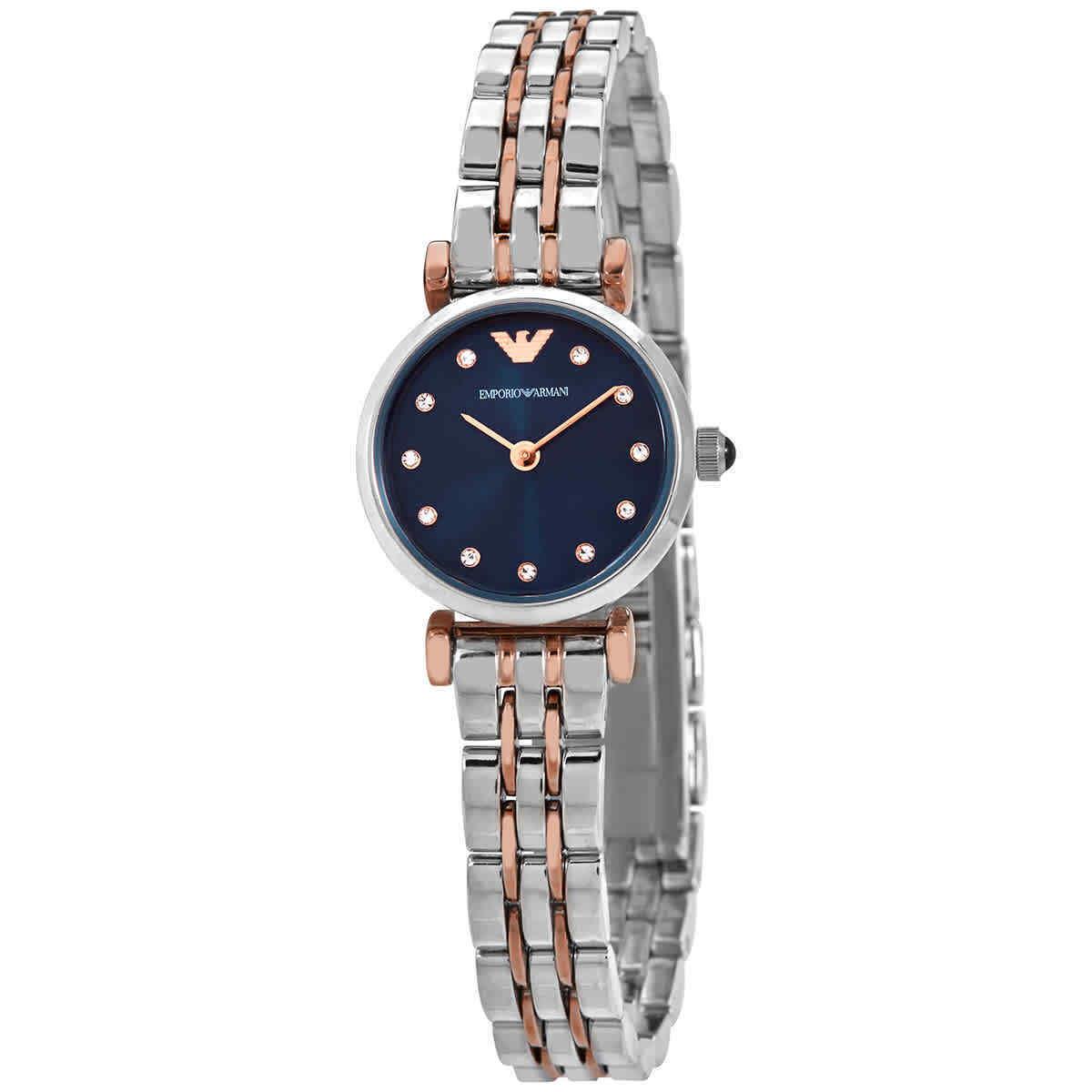 Emporio Armani Quartz Crystal Blue Dial Ladies Watch AR11222