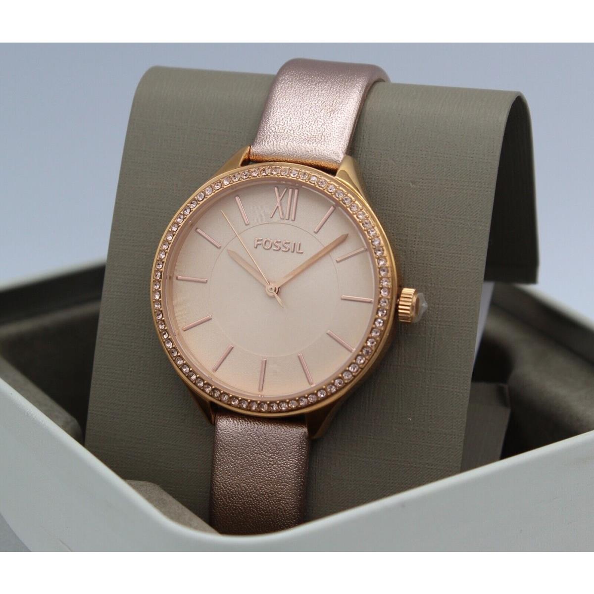 Fossil Suitor Rose Gold Bronze Leather Women`s Ladies BQ3429 Watch