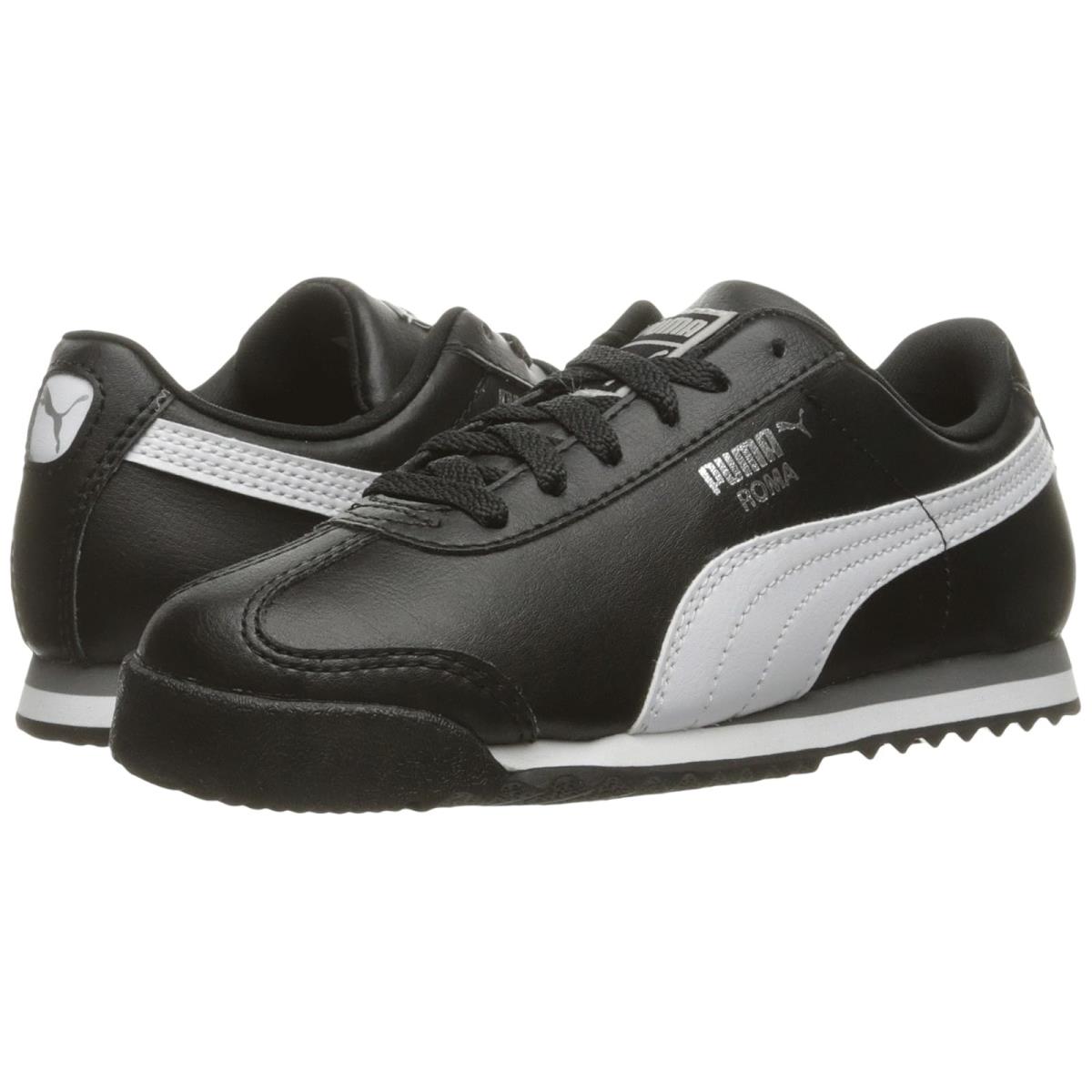 Boy`s Sneakers Athletic Shoes Puma Kids Roma Basic PS Little Kid/big Kid - Puma Black/Puma White/Puma Silver