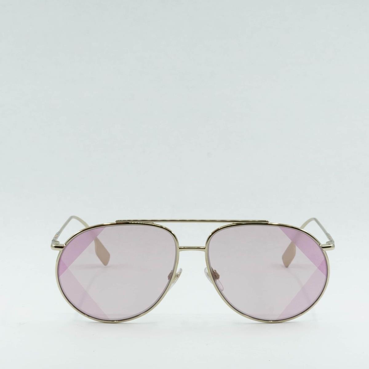 Burberry BE3138 110984 Light Gold/pink UV Print Beige 61-14-140 Sunglasses - Frame: Light Gold, Lens: Pink UV Print Beige, Code:
