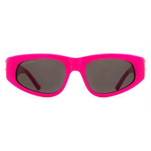 Balenciaga BB0095S Sunglasses Pink/gold Gray Rectangle 53mm