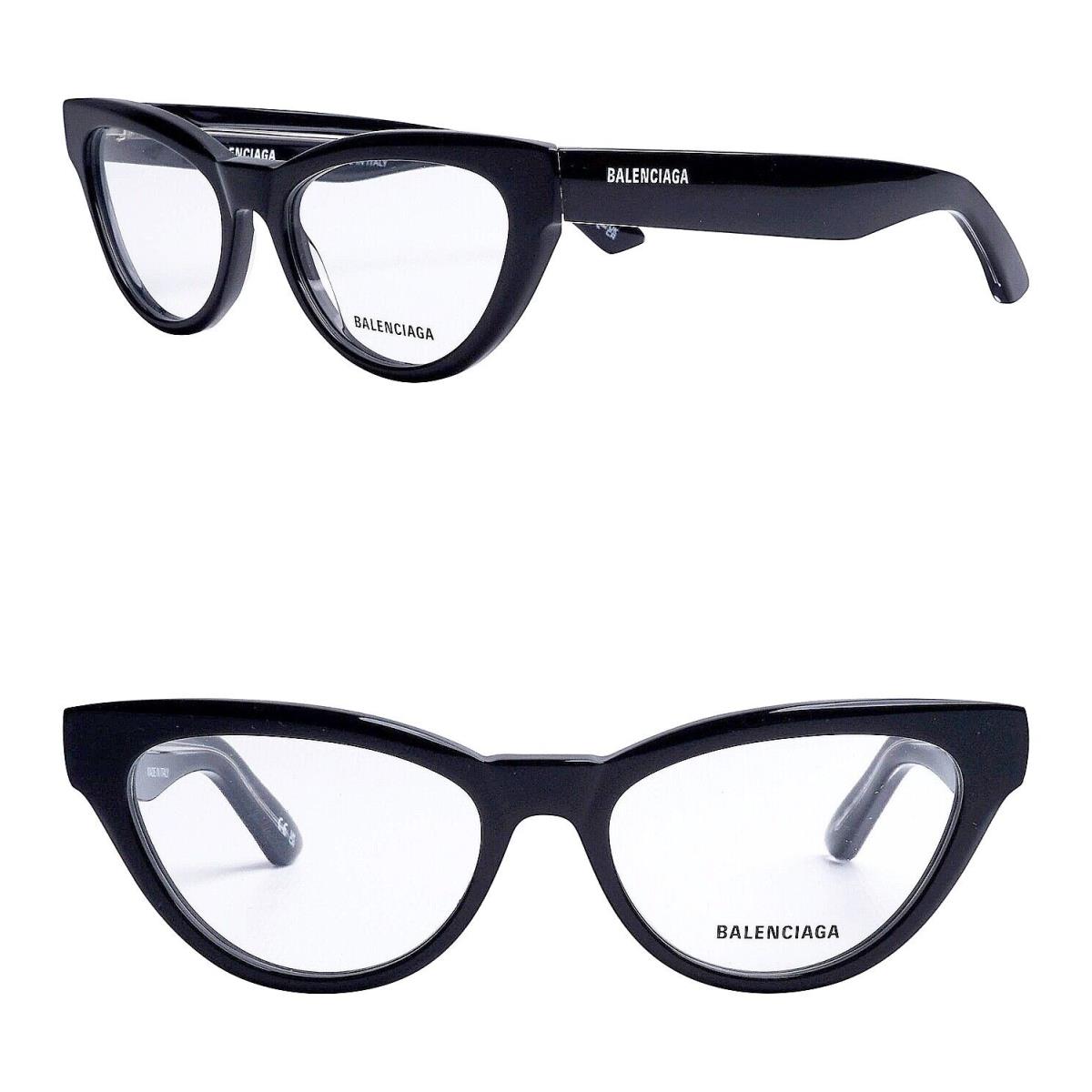 Balenciaga Angular 0241 Black Logo Eyeglasses 53mm BB0241O Optical Frame 001