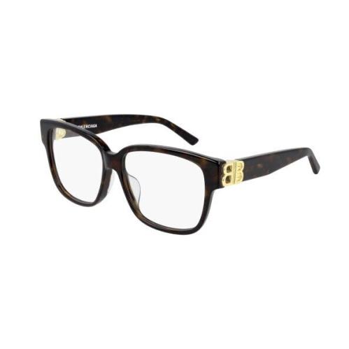 Balenciaga BB0104O 002 Havana Gold Square Women`s Eyeglasses