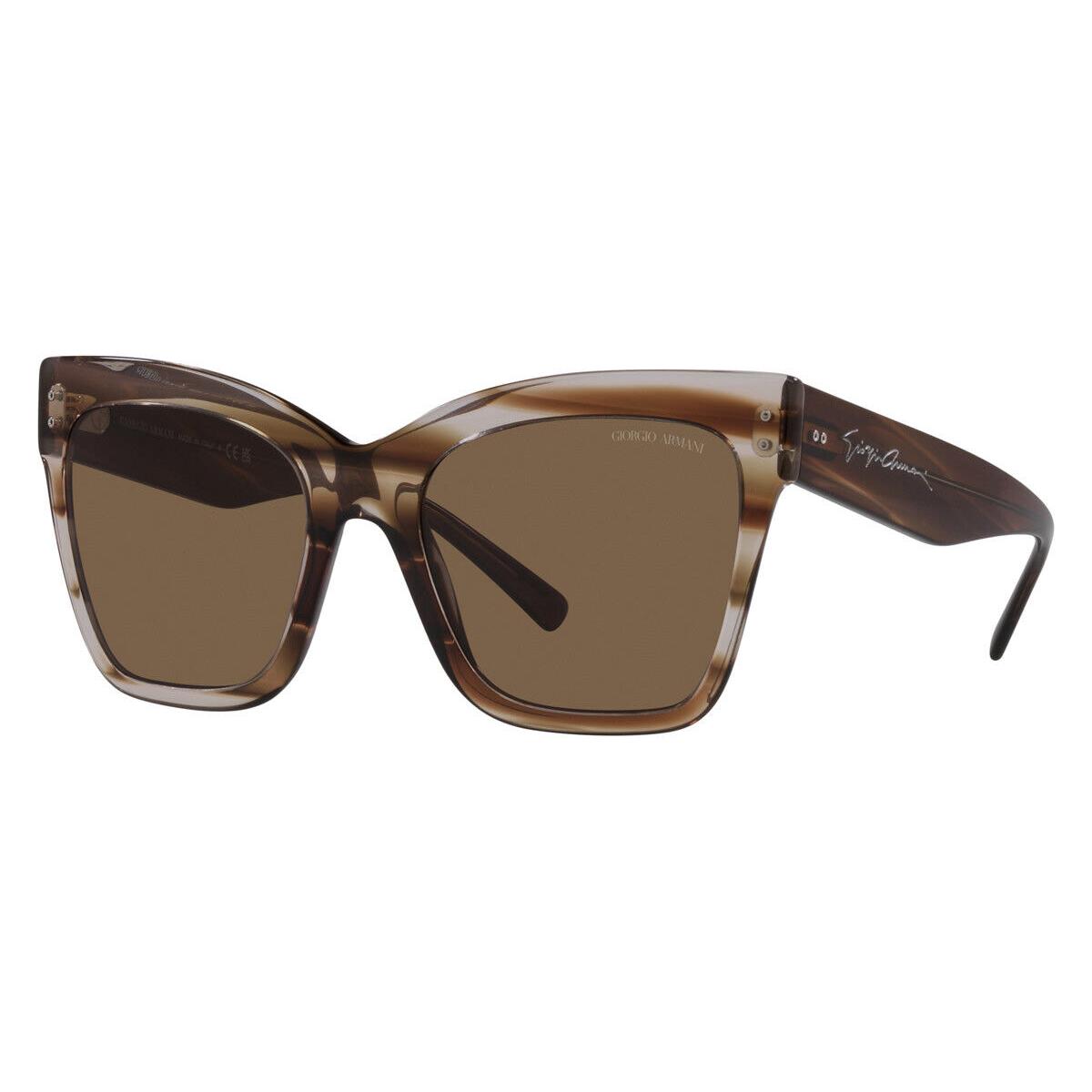 Giorgio Armani AR8175 Sunglasses Striped Brown Dark Brown 54