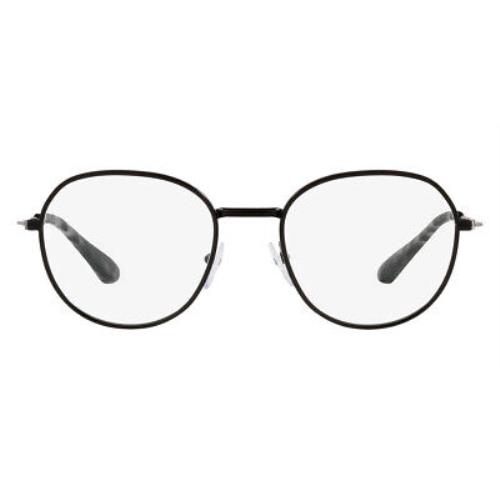 Prada PR 65WV Eyeglasses Men Black Oval 51mm