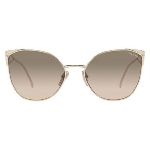 Prada PR 50ZS Sunglasses Pale Gold Brown Gradient Gray 59mm