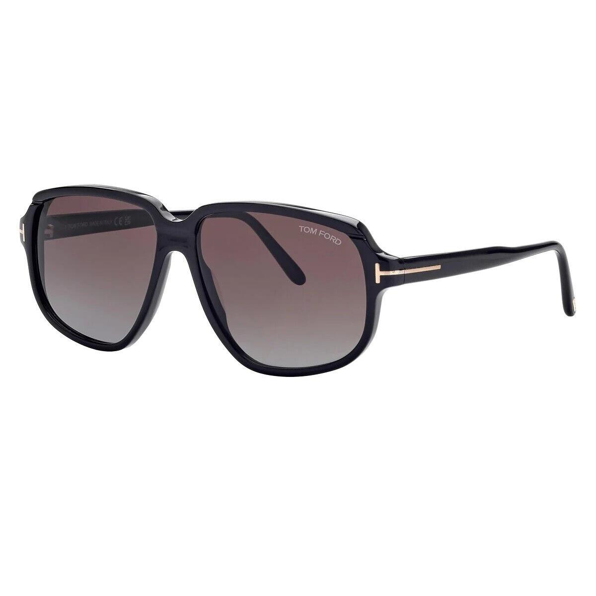 Tom Ford Anton Sunglasses FT1024 01B Shiny Black Frame Smoke Lenses 59 MM