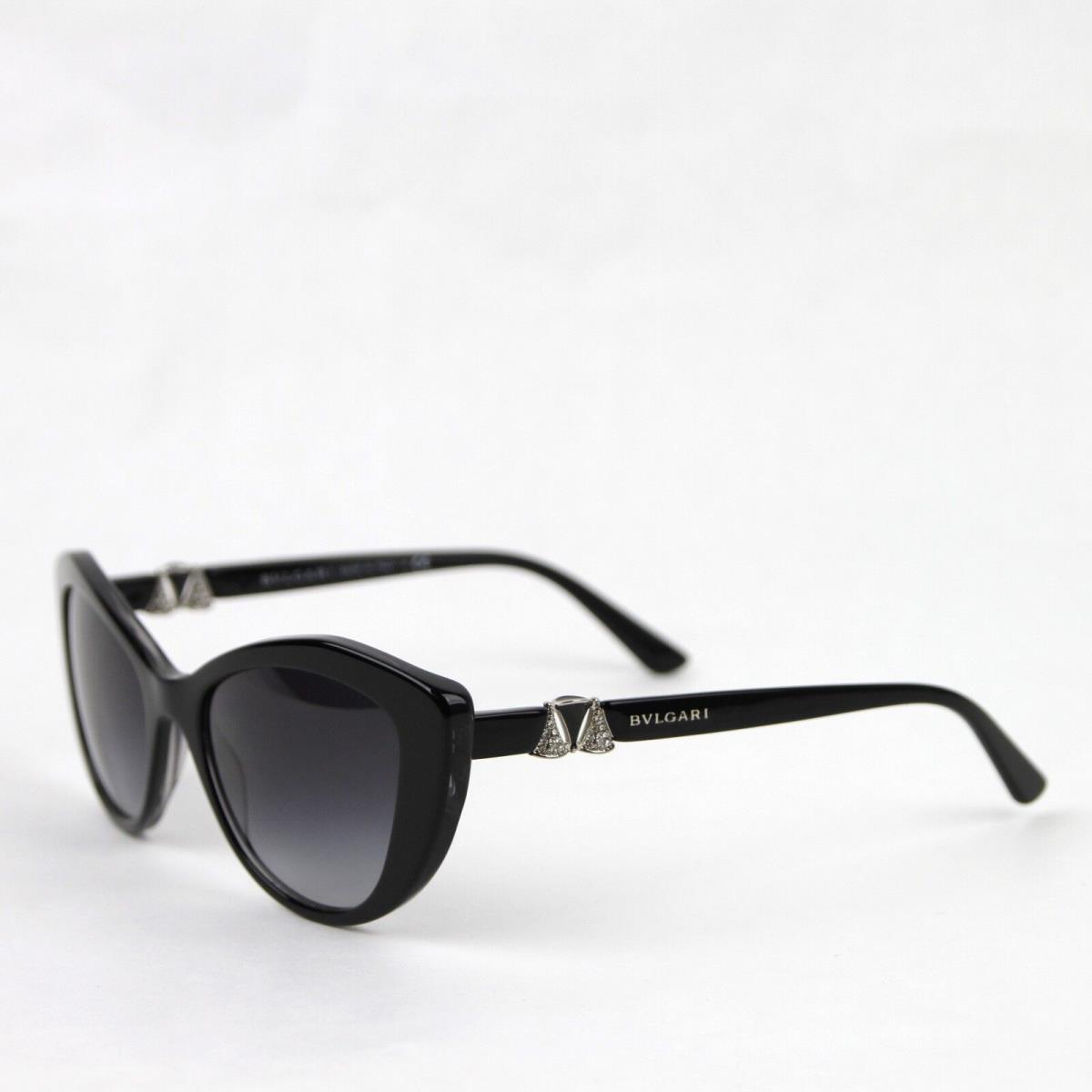 Bvlgari Cat Eye Black Sunglasses W/triangle Crystal 8168-B 5381/8G