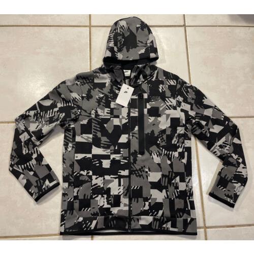 Nike Tech Fleece Full Zip Hoodie Jacket Digi Snow Camo Black DM6456-077 Men s XL