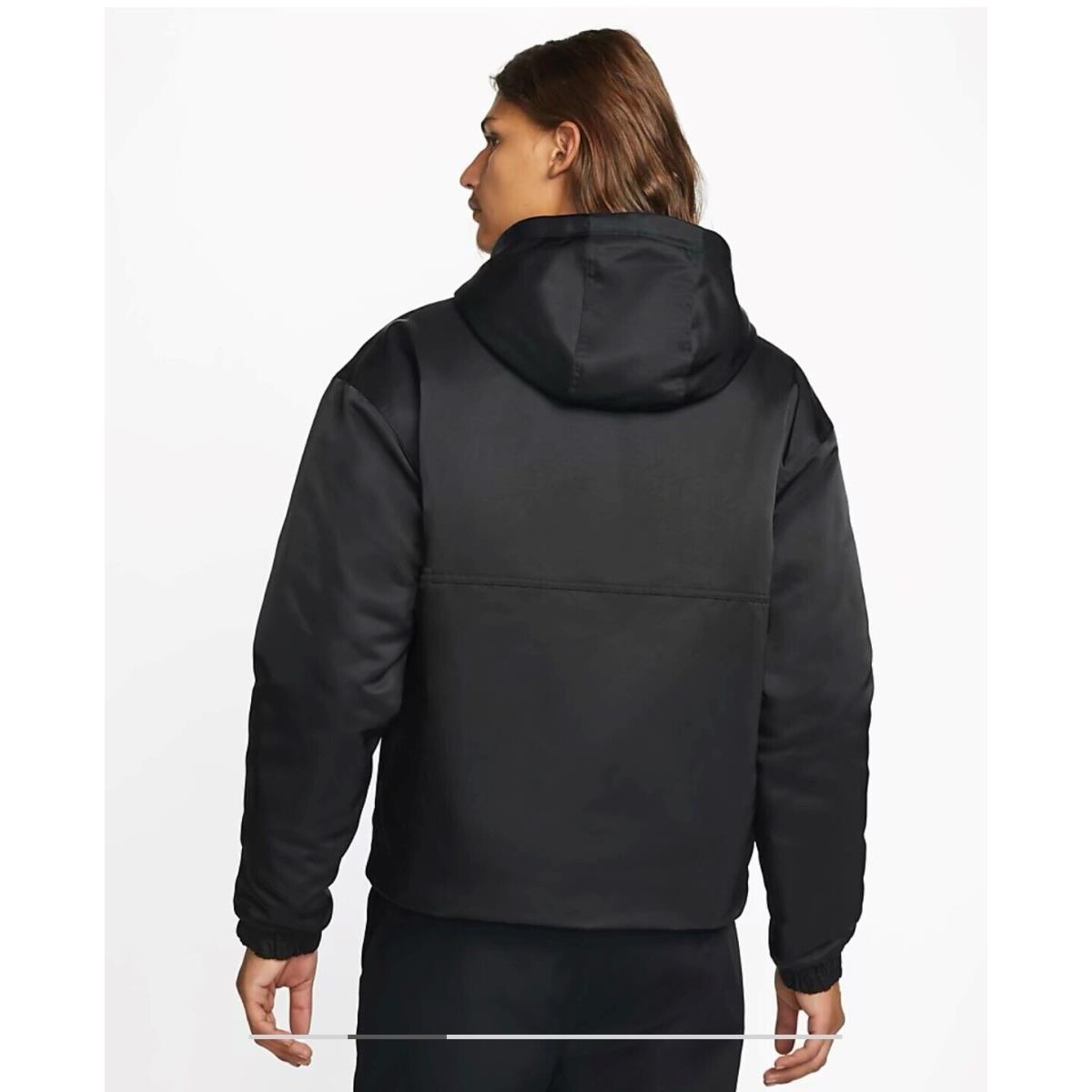 DR0839-010 Nike Solo Swoosh Satin Anorak 1/2 Zip Hooded Jacket