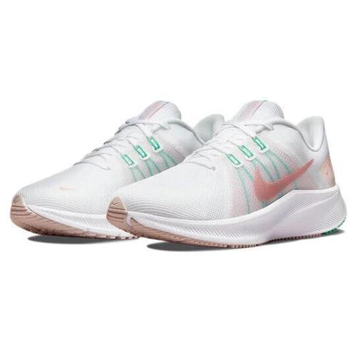 Nike Quest 4 Women`s Road Running Shoes White Pink Glaze-menta DA1106-105 - White
