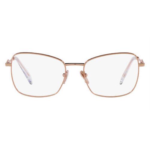 Prada PR 53ZV Eyeglasses Women Pink Gold Square 56mm