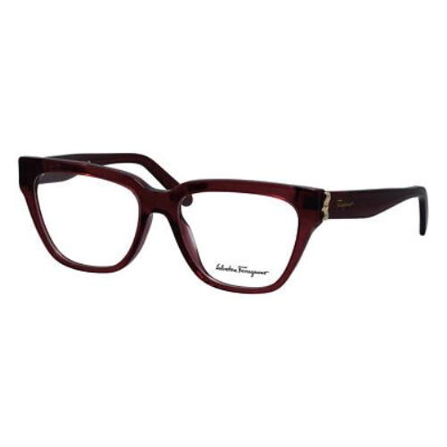 Salvatore Ferragamo SF 2893 604 Red Plastic Cat Eye Eyeglasses 53mm