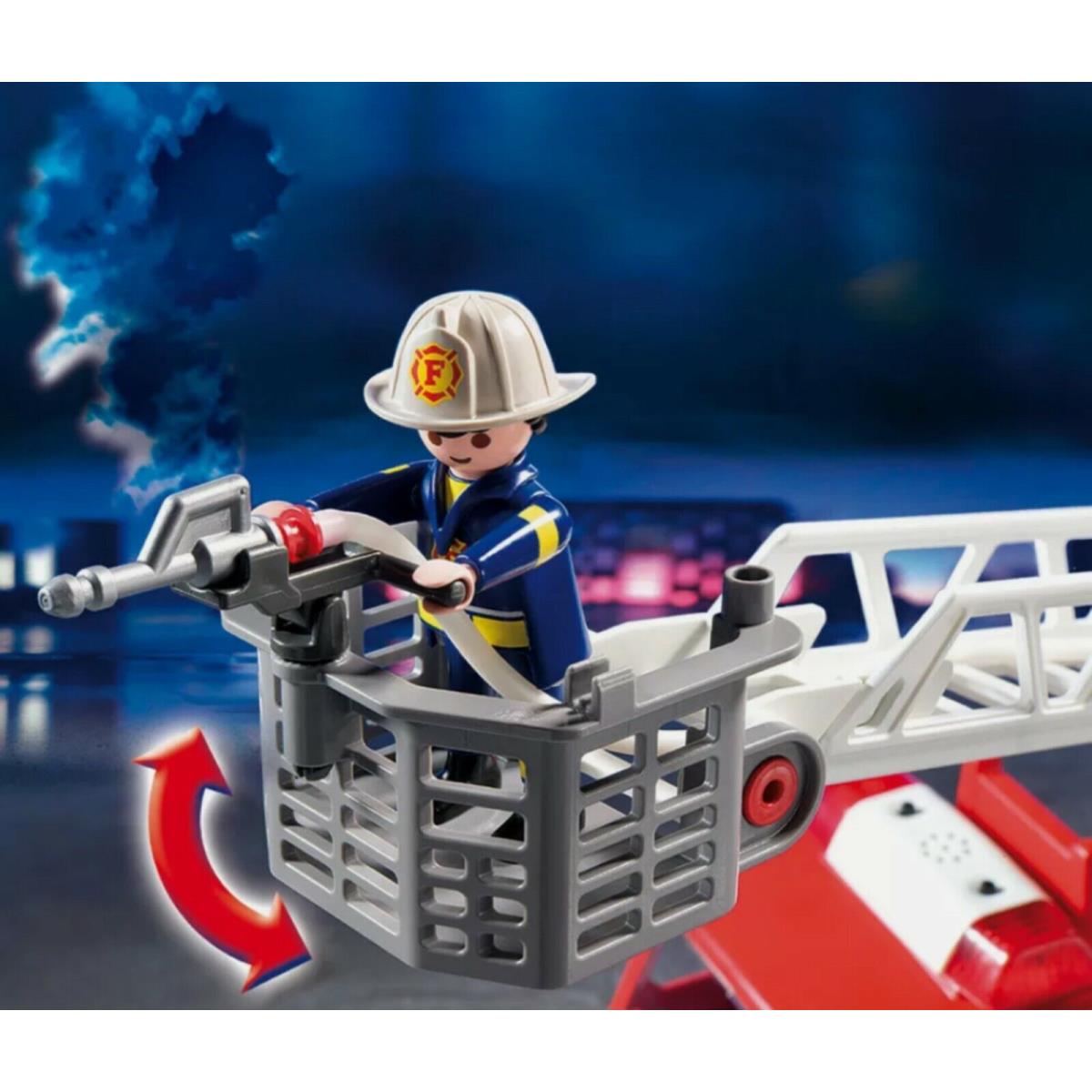 Playmobil City Action Rescue Ladder Unit Fire Truck 5682 with Lights Sounds