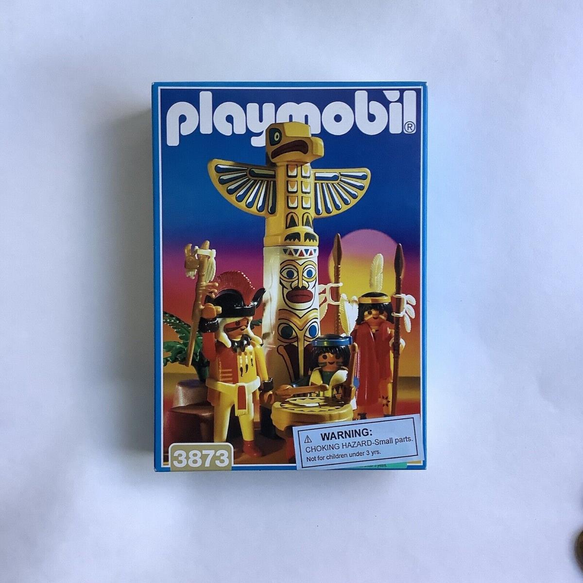 Vintage 90s Playmobil 3873 Native Americans with Totem Box Never Opened