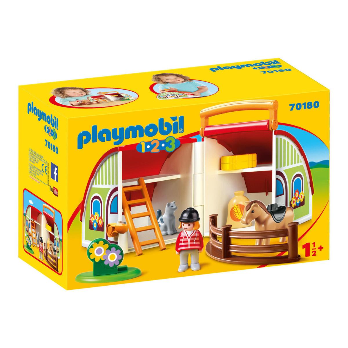 Playmobil 1-2-3 My Take Along Farm Building Set 70180 Learning Toys