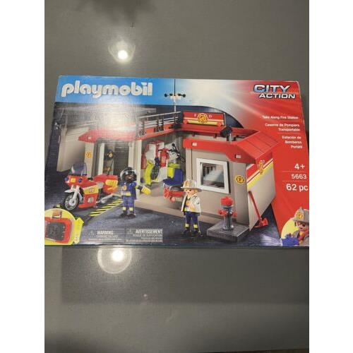 Playmobil City Action 62pc Take Along Fire Station Building Toy Playset 5663
