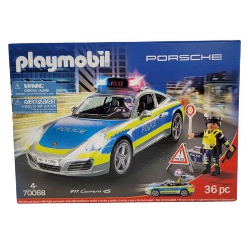 Playmobil Porsche 911 Carrera 4S Police Car 36 Piece Building Set 70066