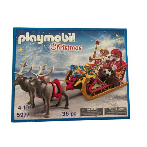 Playmobil 5977 Christmas Santa Sleigh with Reindeer. Rare