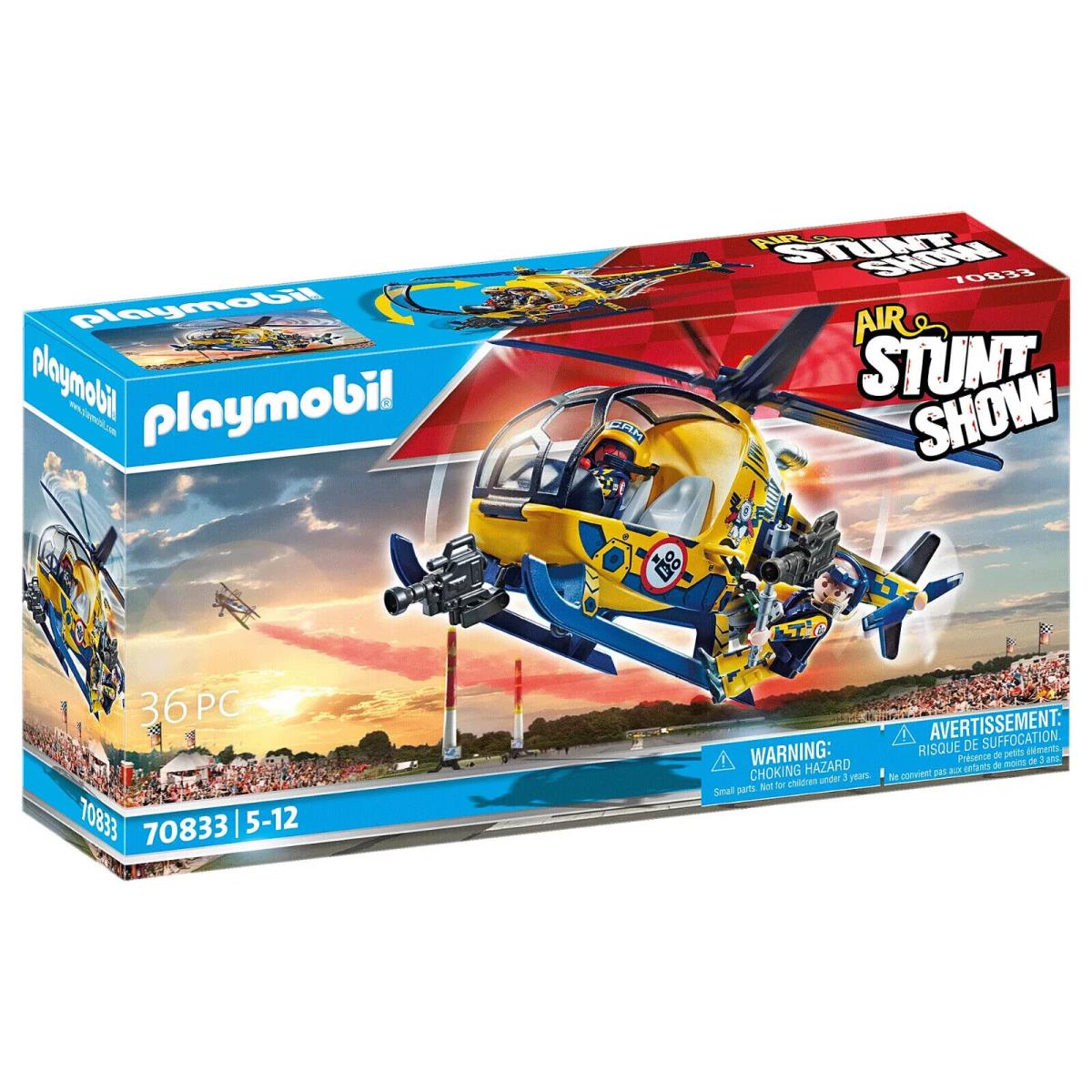 Playmobil 70833 Air Stunt Show Helicopter with Film Crew Mib/new