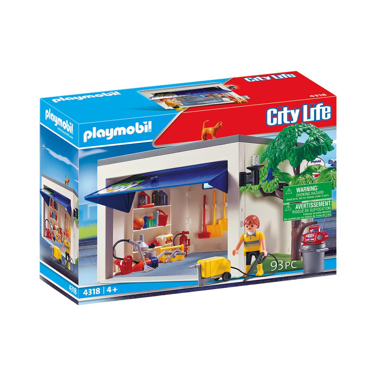 Playmobil 4318 Garage Family Sports Car Set Tools Auto Shop Toy Set