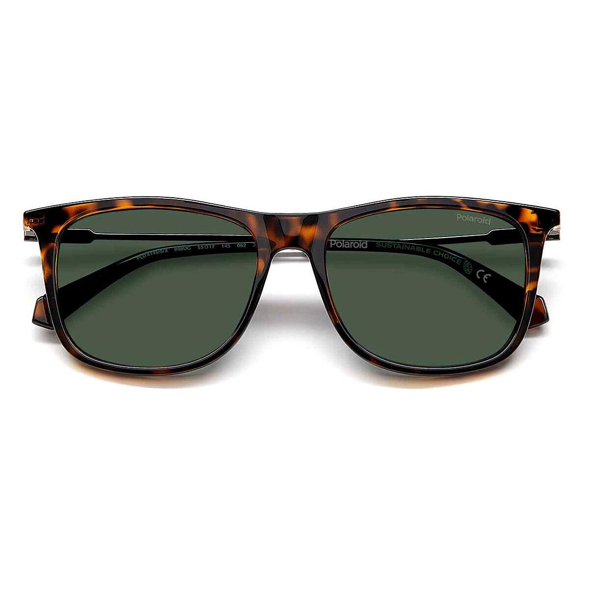 Polaroid Pld 4145/S/X Sunglasses Havana Green Polarized 55 - Frame: Havana / Green Polarized, Lens: Green Polarized