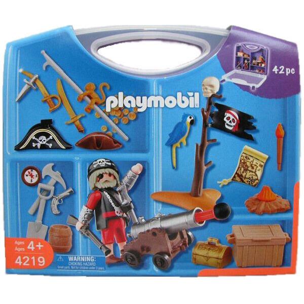 Playmobil 4219 Pirate Carrying Case Carry Treasure Figures Cannon Play Set