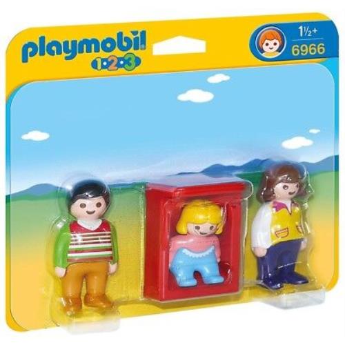 Playmobil 1.2.3 Parents with Baby Cradle Set 6966