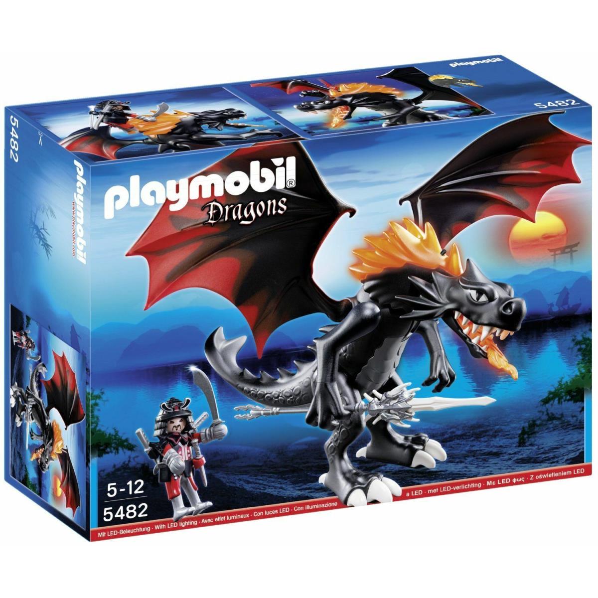 Playmobil Set 5482 Giant Battle Dragon Black Red with Led Fire Knights