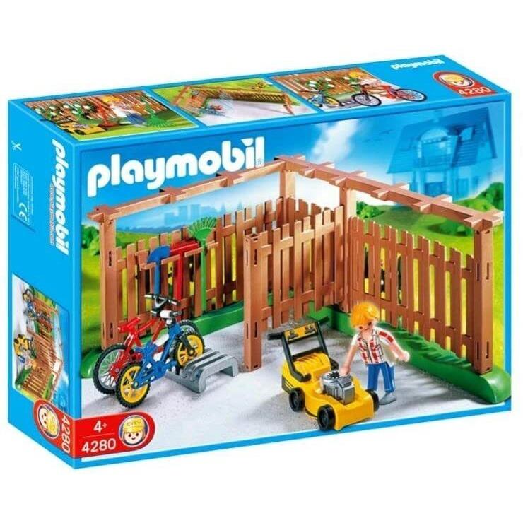 Playmobil Toy Set 4280 City Summer Backyard with Fence Bike Lawnmower For 4279