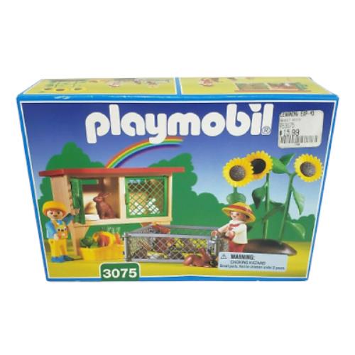 Vintage 1999 Playmobil Rabbit Hutch Flowers 3075 Complete