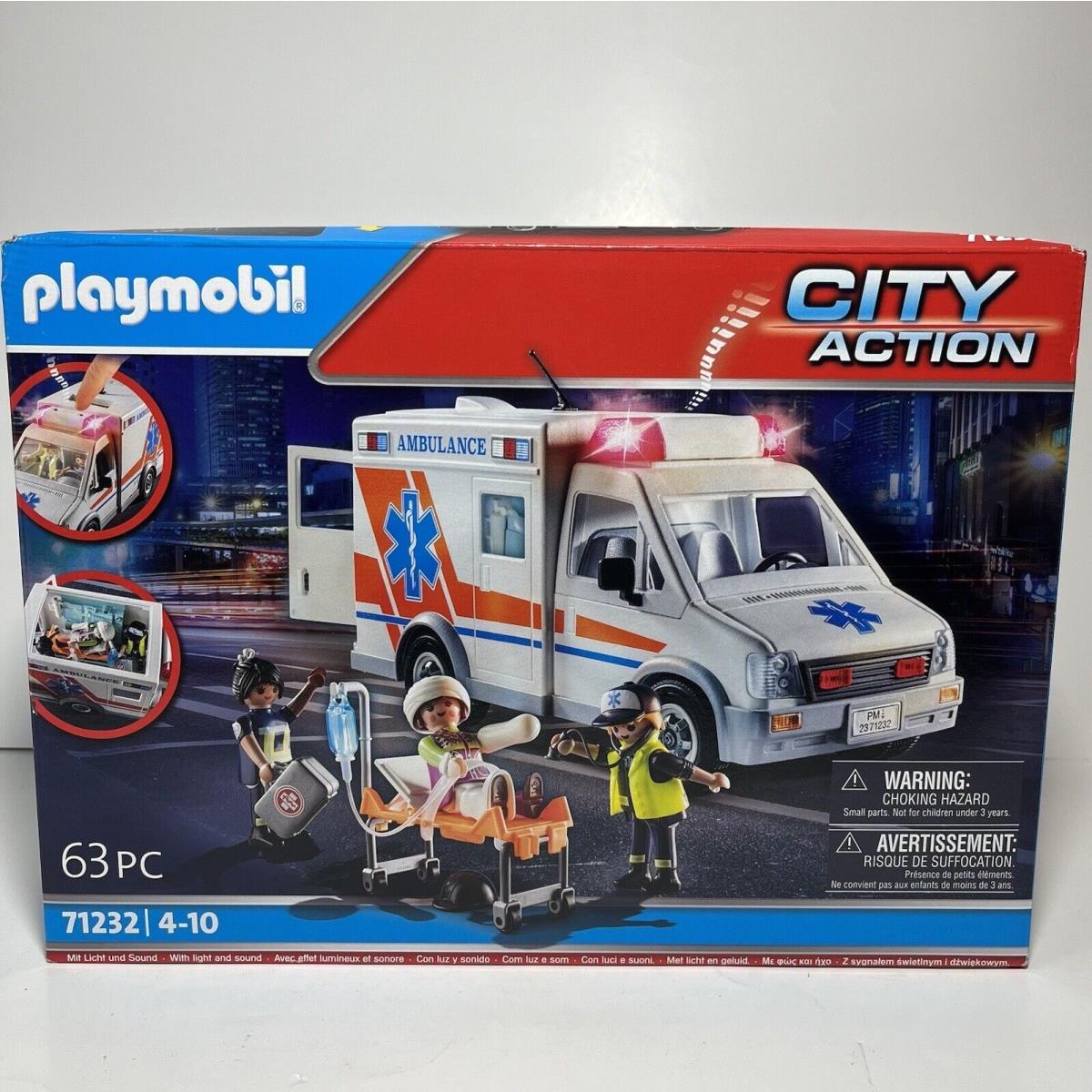 Playmobil City Action Ambulance Building Set 63 Piece 71232
