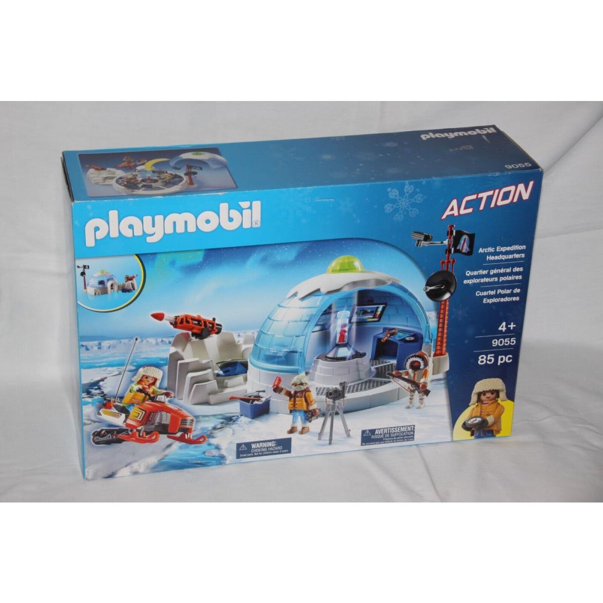 Playmobil Action 9055 Arctic Expedition Headquarters Igloo Snowmobile Box