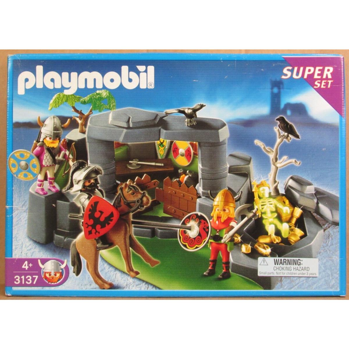 Playmobil 3137 Viking Fort Super Set Barbarian Knights Horse Treasure Mib