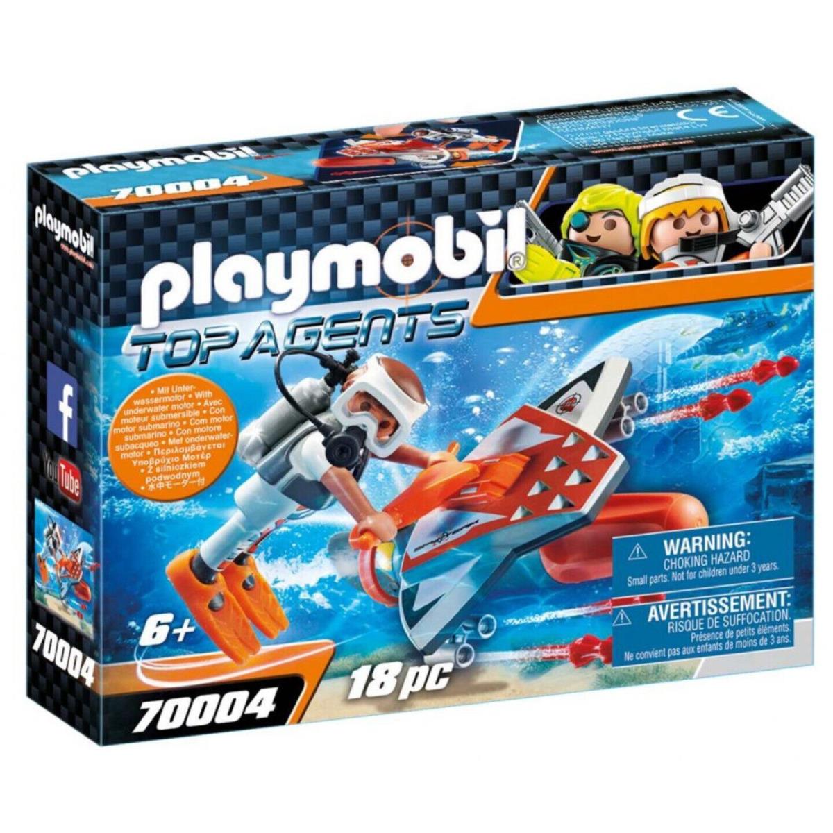 Playmobil 70004 Top Agents Spy Team Underwater Wing Multi-coloured Building Kit