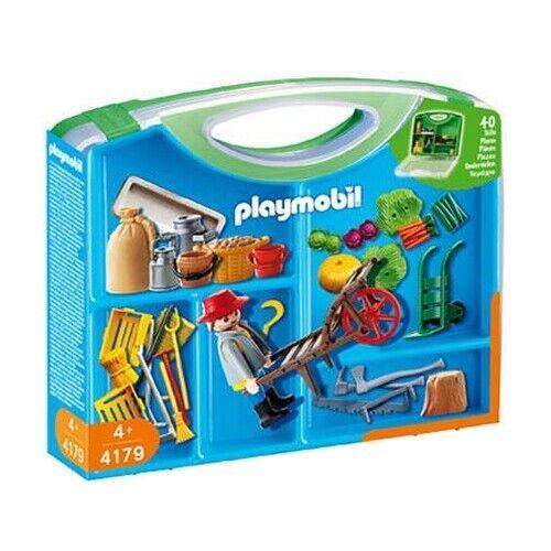 Playmobil 4179 Farmer Farm Accessories Carrying Case Food Tools W/figure
