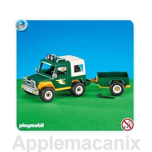 Playmobil 7472 Forest Jeep Ranger Vehicle Green Truck Trailer Add-on 4206