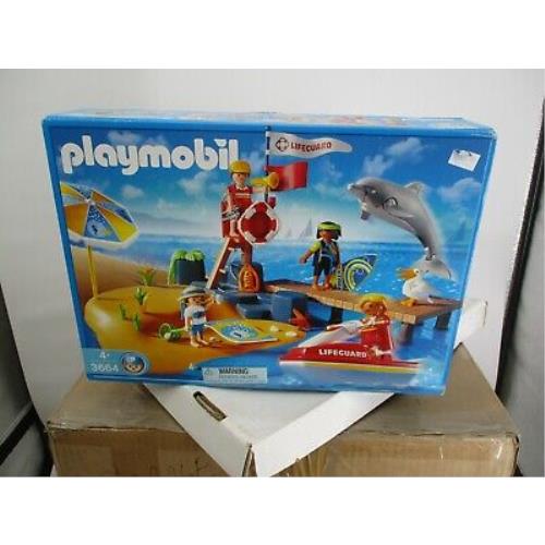 2004 Playmobil Toy Set Lifeguard Beach Surfer Dolphin Model 3664