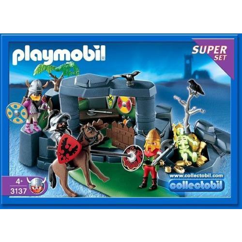 Playmobil Toy 3137 Viking Fort Super Set Barbarian Knights Horse Treasure 5707