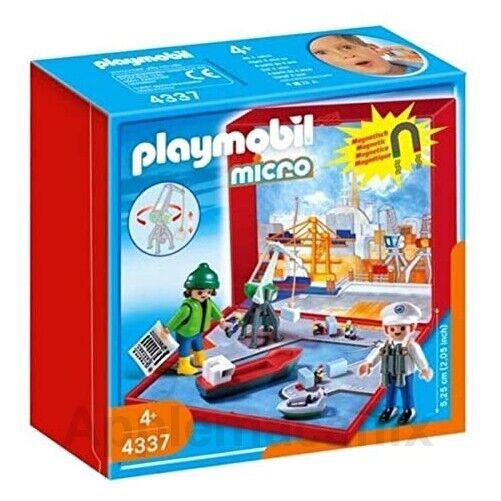 Playmobil Toy Set 4337 Micro Harbor Port Magnetic Conlines Cargo Ship Micro 4472