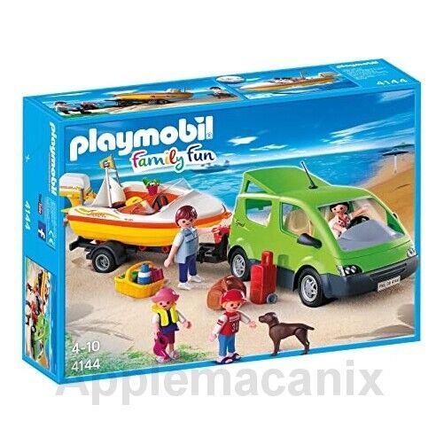 Playmobil Toy Play Set 4144 Family Fun Van with Boat and Trailer Water Bathtub